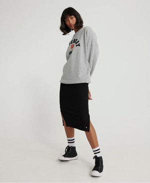 Superdry Varsity Crew Női Pulóver Szürke | ZKYVB1036